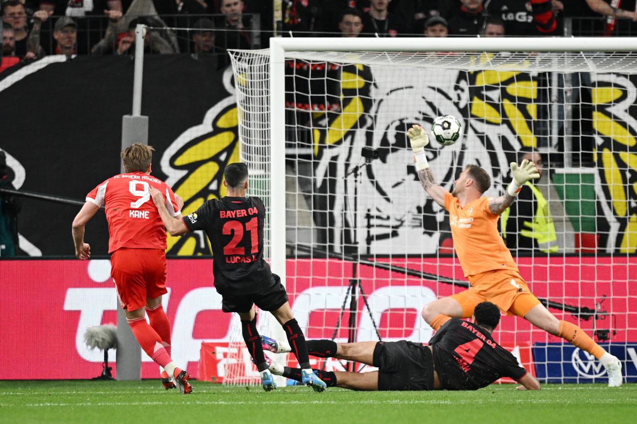 Kane and Diaz strike to secure Bayern's Pokal final ticket as Leverkusen bow out