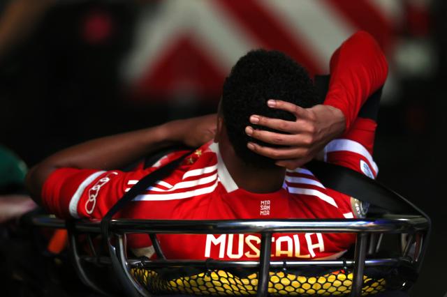 Jamal Musiala after the injury he suffered against PSG.