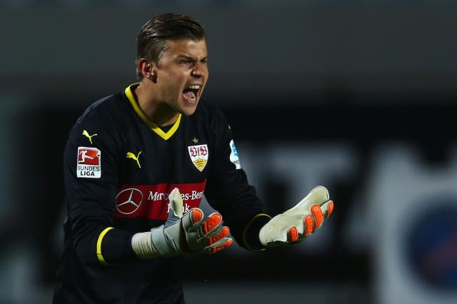 Mitchell Langerak playing for VfB Stuttgart.