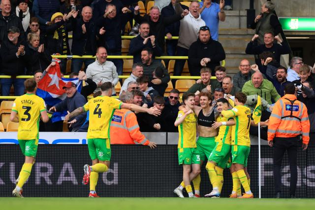 Josh Sargent celebrates after scoring against West Brom, 29. March 2025.