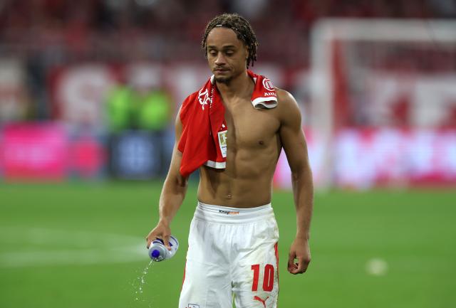Xavi Simons for RB Leipzig against Bayern Munich.