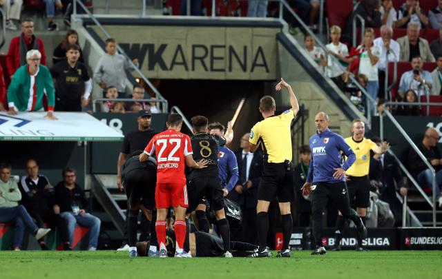 Robin Fellhauer injured against Bayern.