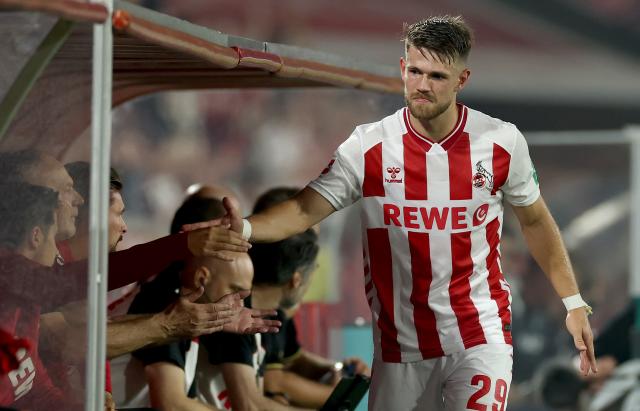 1. FC Köln winger Jan Thielmann during the match against SC Freiburg, 31. August 2025.