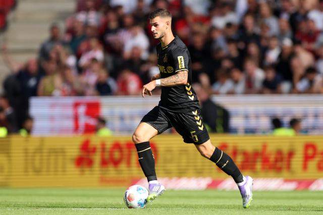 Tom Krauß of FC Köln in action against Mainz.