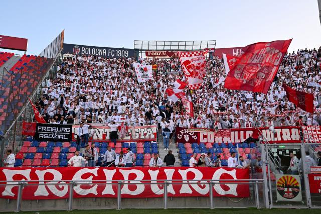 Freiburg fans in Bologna.