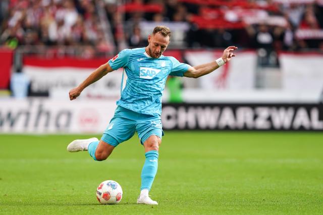 Vladimir Coufal in action for Hoffenheim against Freiburg.