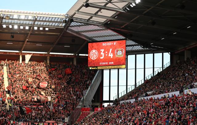Final score between Mainz and Leverkusen.