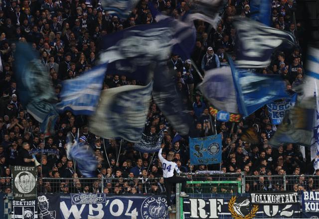 Karlsruher SC fans during their 2. Bundesliga clash against Greuther Fürth.