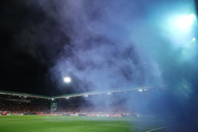 Under the floodlights