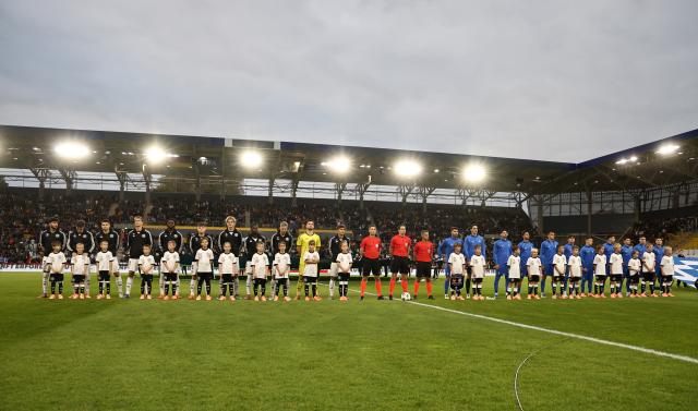 Germany U21 lineup prior to the Euro U21 qualifier vs. Greece