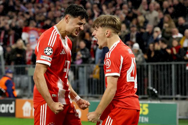 Aleksandar Pavlovic and Lennart Karl for Bayern Munich.