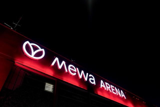 Mewa Arena under the floodlights