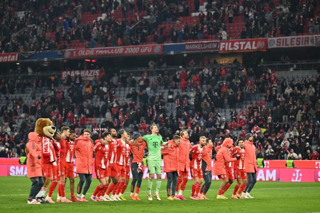 FC Bayern players in the Allianz Arena.