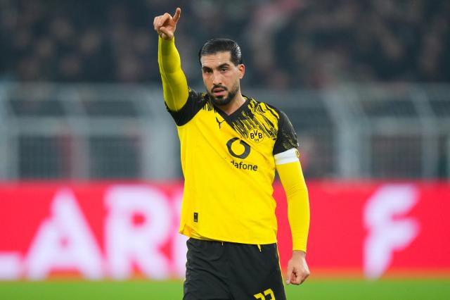 Emre Can during Dortmund's DFB Pokal fixture with Leverkusen.