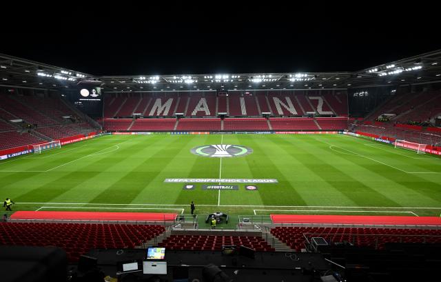 General view inside the Mewa Arena prior to the UEFA Conference League 2025/26 League Phase MD6 match vs. Samsunspor