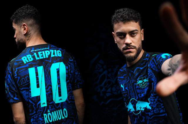 Brazilian forward Rômulo wearing the new kit. Brazilian forward Rômulo wearing the new kit.