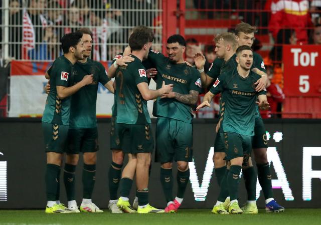 Werder celebrate goal vs. Union Berlin - 08 Mar 2026