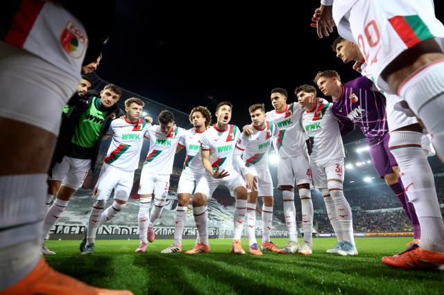 FC Augsburg team ahead of kick-off.