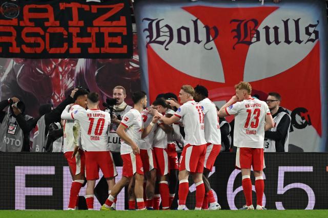 RB Leipzig celebrate Benjamin Henrichs’ goal vs Hoffenheim, 20 Mar 2026