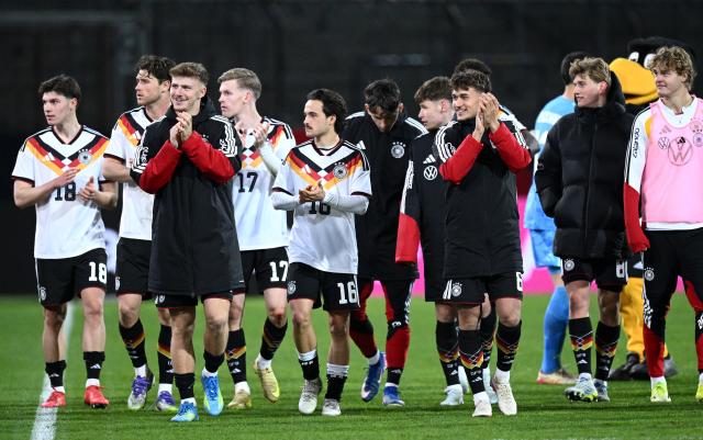 Germany U21 celebrate after the game vs. Northern Ireland 