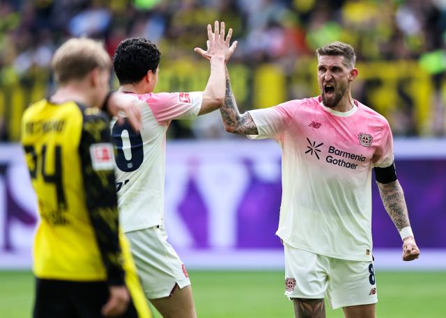 Robert Andrich celebrates his goal vs. Dortmund - 11 Apr 2026