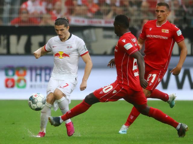 Marcel Sabitzer (left) shined for RB Leipzig in their 4-0 win over Union Berlin.