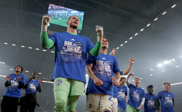 Schalke 04 players celebrating.