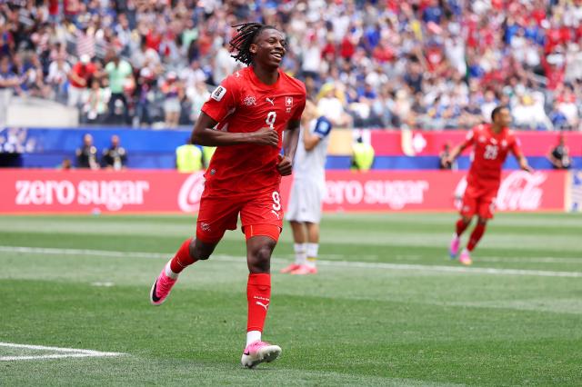 Johan Manzambi of Freiburg grabbed two goals for Switzerland 