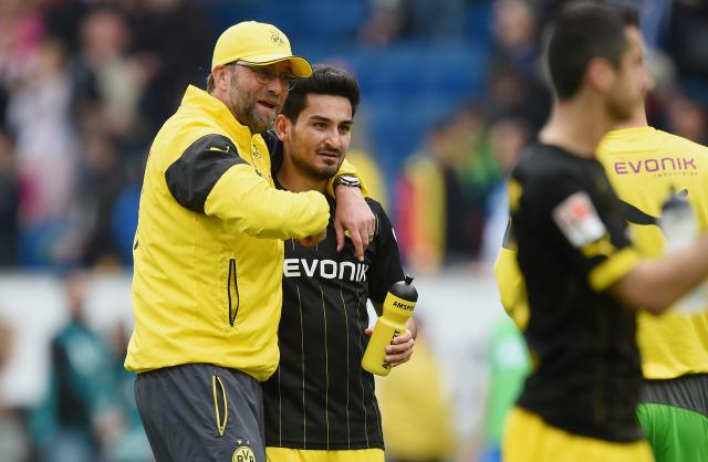 Jürgen Klopp and Ilkay Gündogan for Borussia Dortmund.