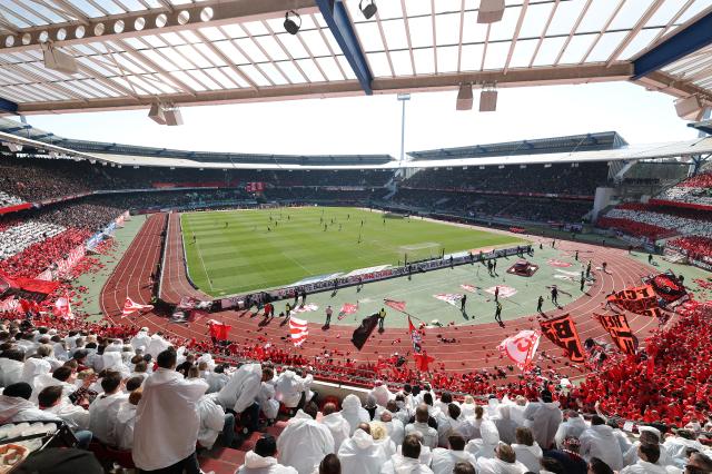 1. FC Nürnberg supporters during their match against SpVgg Greuther Fürth at Max-Morlock-Stadion, 16. March 2025.