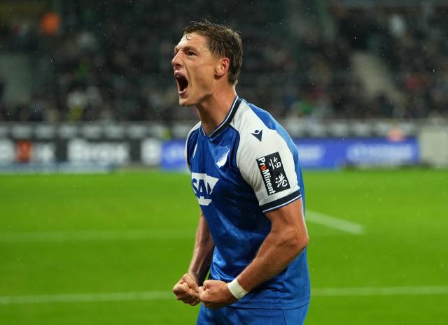 Alexander Prass after his goal for Hoffenheim against Gladbach.