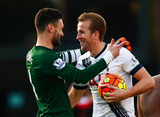 Hugo Lloris and Harry Kane for Tottenham.