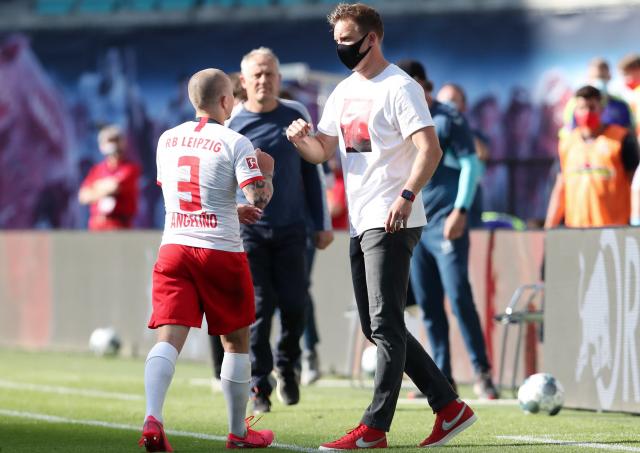 Angelino and Julian Nagelsmann (RB Leipzig).