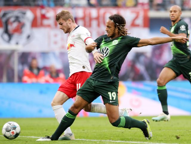 Timo Werner (RB Leipzig) and Kevin Mbabu (Wolfsburg).