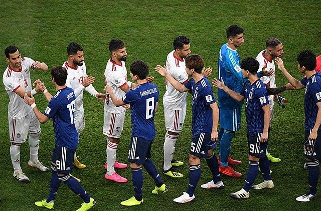 Iranian and Japanese national football teams