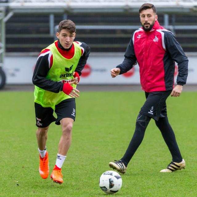 FC Köln's Salih Özcan (to the left) and Dominic Maroh.