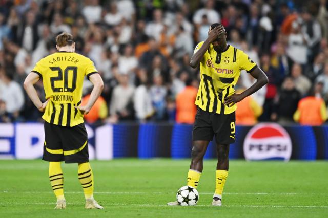 Dortmund's Serhou Guirassy and Marcel Sabitzer.