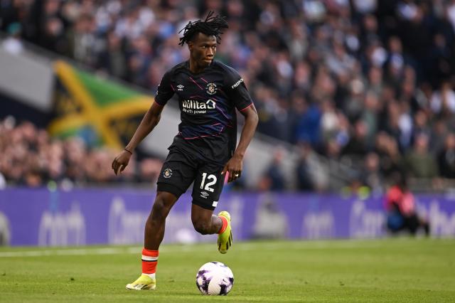 Issa Kaboré in action for Luton Town last season.