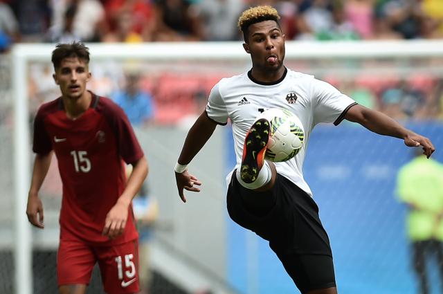 Serge Gnabry playing for Germany at the Olympics in 2016.