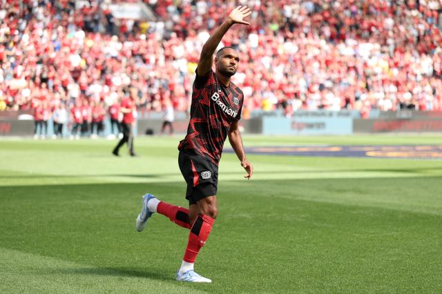 Jonathan Tah waving.