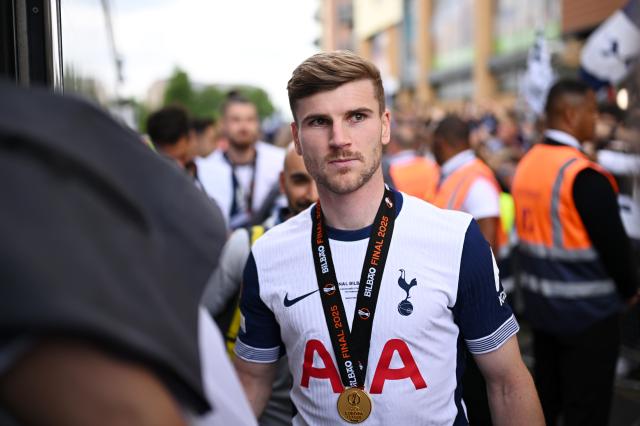 Timo Werner with Europa League medal