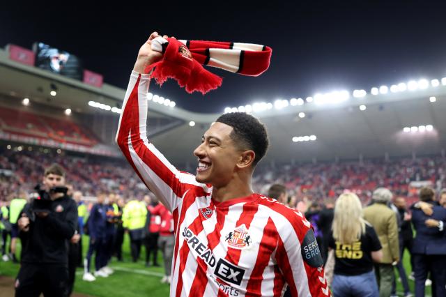 Jobe Bellingham after securing promotion with Sunderland.