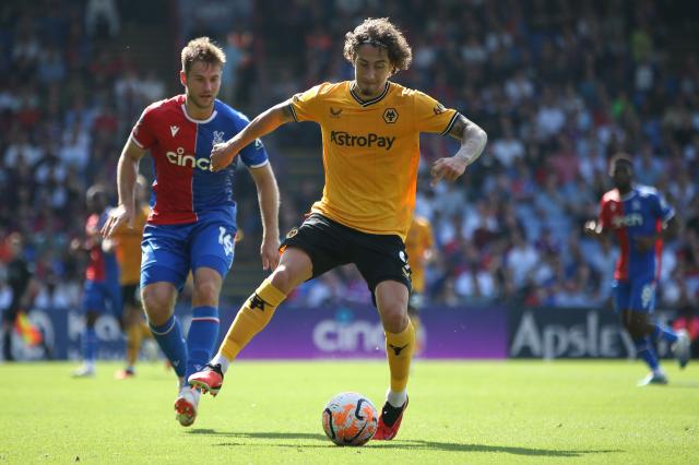 Fabio Silva in action for Wolverhampton Wanderers against Crystal Palace.