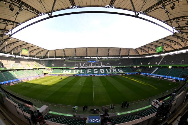 Volkswagen Arena before the match between VfL Wolfsburg and Bayer 04 Leverkusen, 8. February 2025.