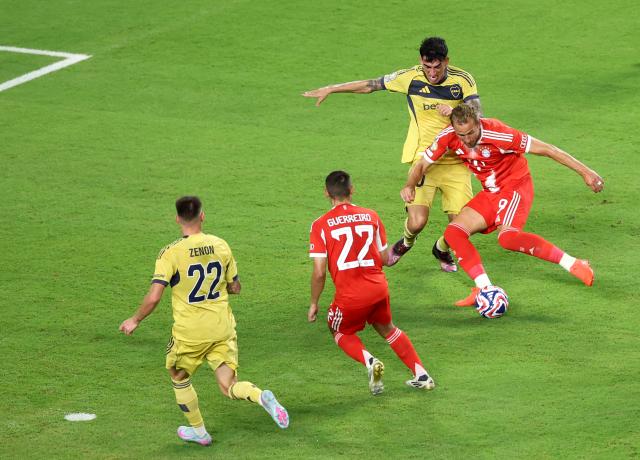 FC Bayern striker Harry Kane, moments before scoring the opener against Boca Juniors in Miami, 20. June 2025.