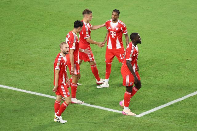 Michael Olise celebrates scoring his side's second goal against Boca Juniors in the FIFA Club World Cup.