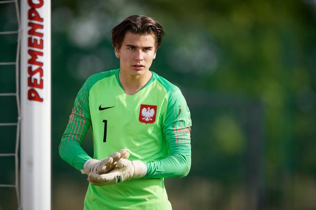 Jakub Zieliński in goal for the Polish U16 national team against Germany U16, 13. October 2023.